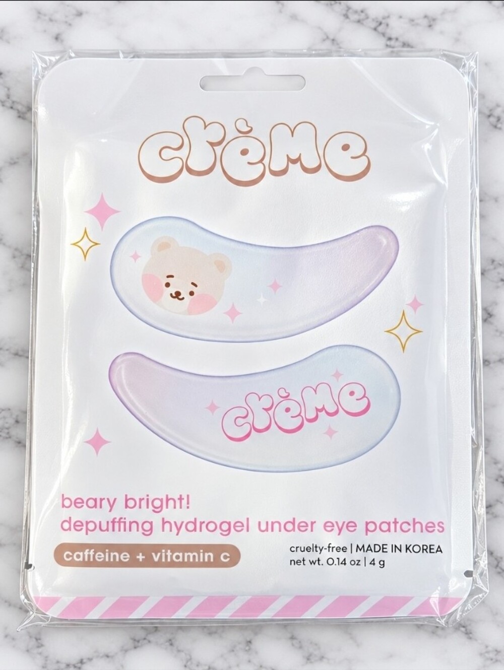 6 sets Creme Shop Beary Bright Depuffing Hydrogel Under Eye Patches. 14 oz each